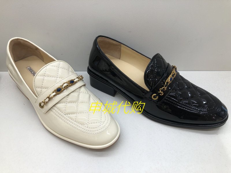 dissona迪桑娜女鞋2023春季水钻链子乐福粗跟单鞋女296160 296171