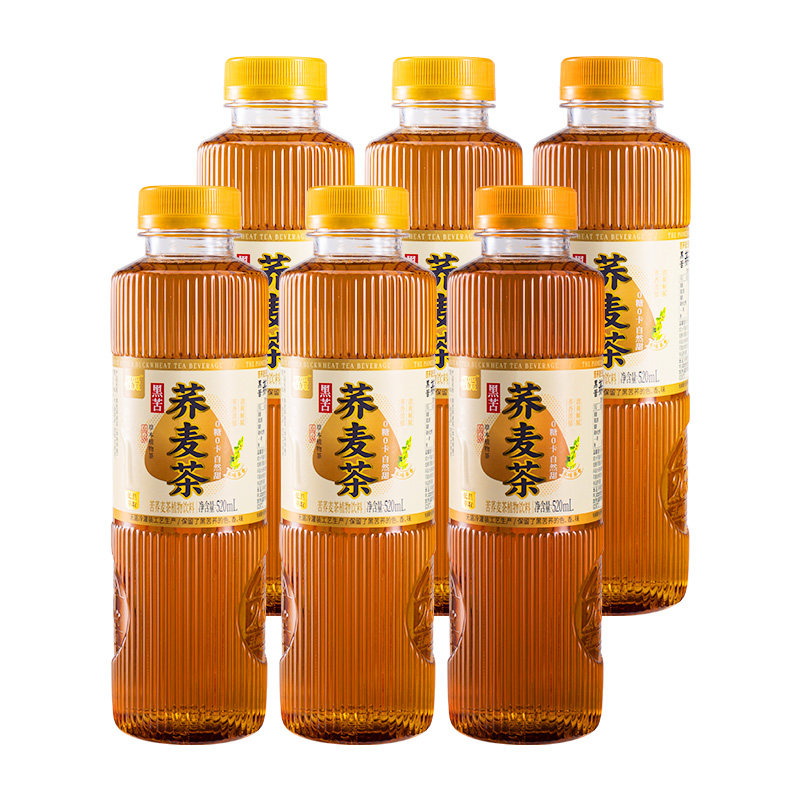 极爱黑苦荞麦茶520ml*6瓶装黑苦荞荞麦茶植物饮料荞香味荞麦茶饮