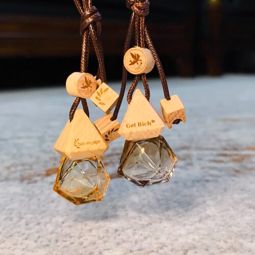 精致实木盖车载挂件自装分装空瓶