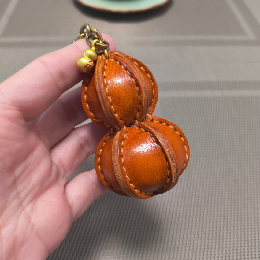 头层牛皮福禄葫芦钥匙扣吉祥礼