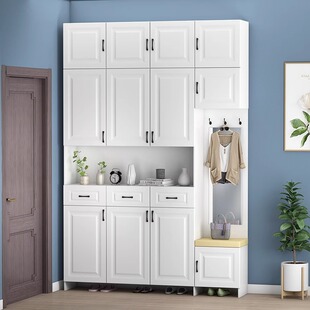 入户门鞋柜实木家用门口衣帽柜坐凳一体可坐门厅玄关柜换鞋凳衣柜