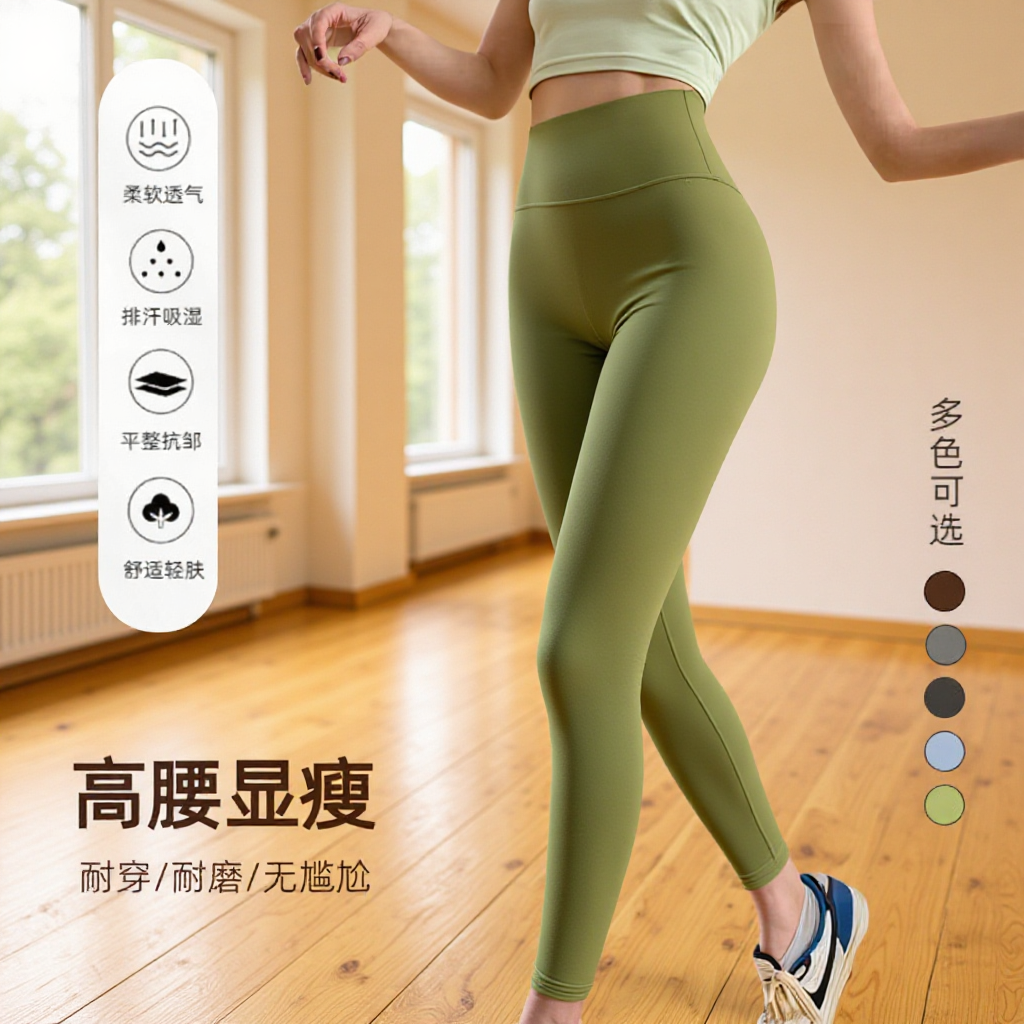 瑜伽裤外穿无尴尬线普拉提紧身裤裸感高腰提臀运动跑步健身瑜伽服