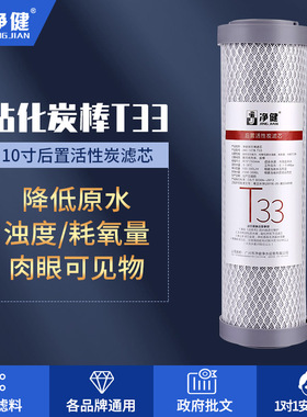 净健T33/PCO后置活性炭净水器滤芯纯水机直饮机通用耗材配件烧结