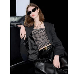 ibudu2025春季新款显瘦西装外套女格雷风通勤百搭宽松