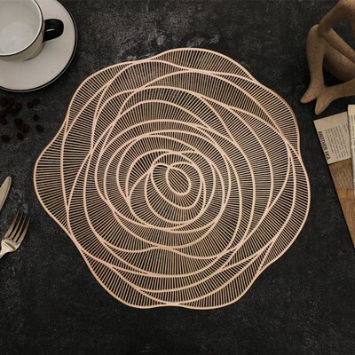 PVC placemat hibiscus flower table mat non-slip insulation