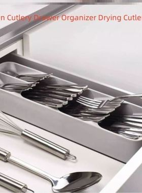 Kitchen Cutlery Drawer Organizer Drying Cutlery Tray Spoon