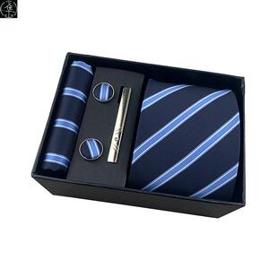 men 领带 cufflinks sets男士 suit hanky clip Tie necktie 8cm