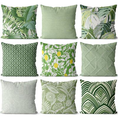 Tropical Plant Green Monstera 43*43cm Polyester Throw Pillow