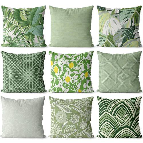 Tropical Plant Green Monstera 43*43cm Polyester Throw Pillow
