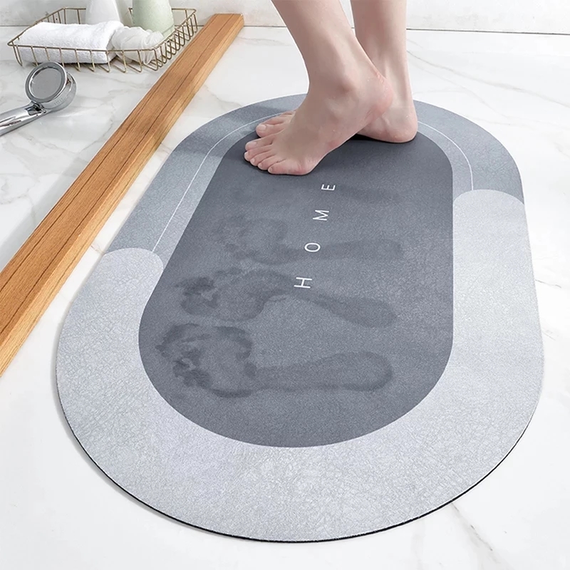 Bath Mat Absorbent Non slip Diatom Mud Bathroom Rug Quick Dr