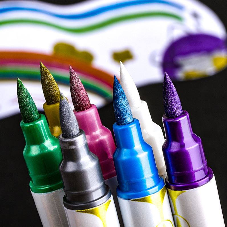 candy color double-headed highlighter marker pen双头荧光笔