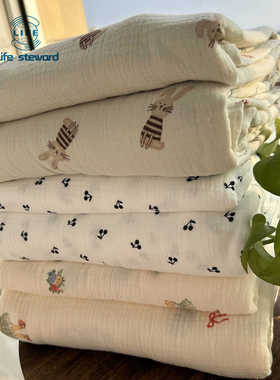 A类纯棉双层纱布被套亲肤吸汗透气床边毯 gauze Summer blanket