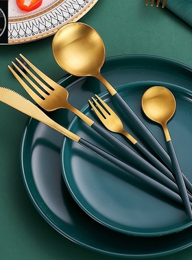 Knife, fork, spoon chopsticks set thin style simple and luxu