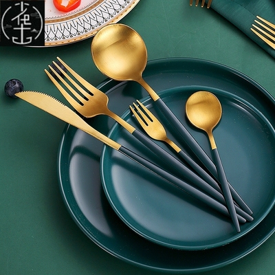 Knife, fork, spoon chopsticks set thin style simple and luxu