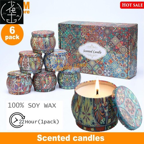 6pcs/set Scented Candles Natural Soybean wax Essential Oil