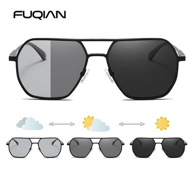 Metal Photochromic Sunglasses Men WomenPolarized Sun Glasses