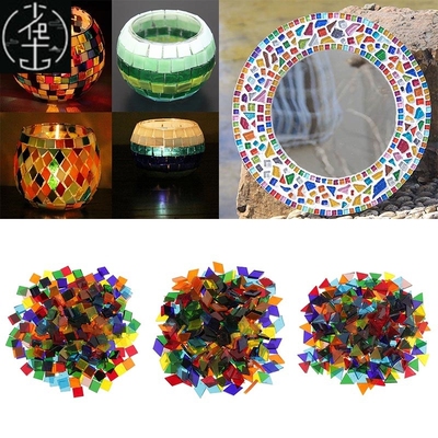 50g/bag Mixed Color Square Clear Glass Mosaic Tiles For DIY