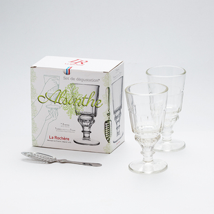 法国产酒杯套装La Rochère苦艾酒杯鸡尾酒杯水杯套装欧式透明勺