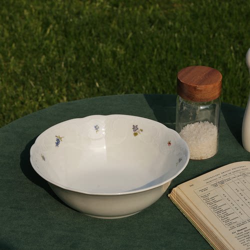 德国产碗seltmann Weiden瓷器20cm彩色小花花卉碗沙拉盘欧式餐具
