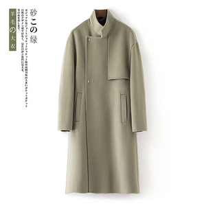 双面呢大衣男羊毛西装领毛呢男羊绒大衣长款外套F5517-P345控598