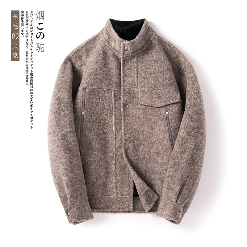 双面呢夹克男高端羊毛立领毛呢男短款休闲外套F7701-P325控558,男装毛呢大衣,电商D318(原电商B337)