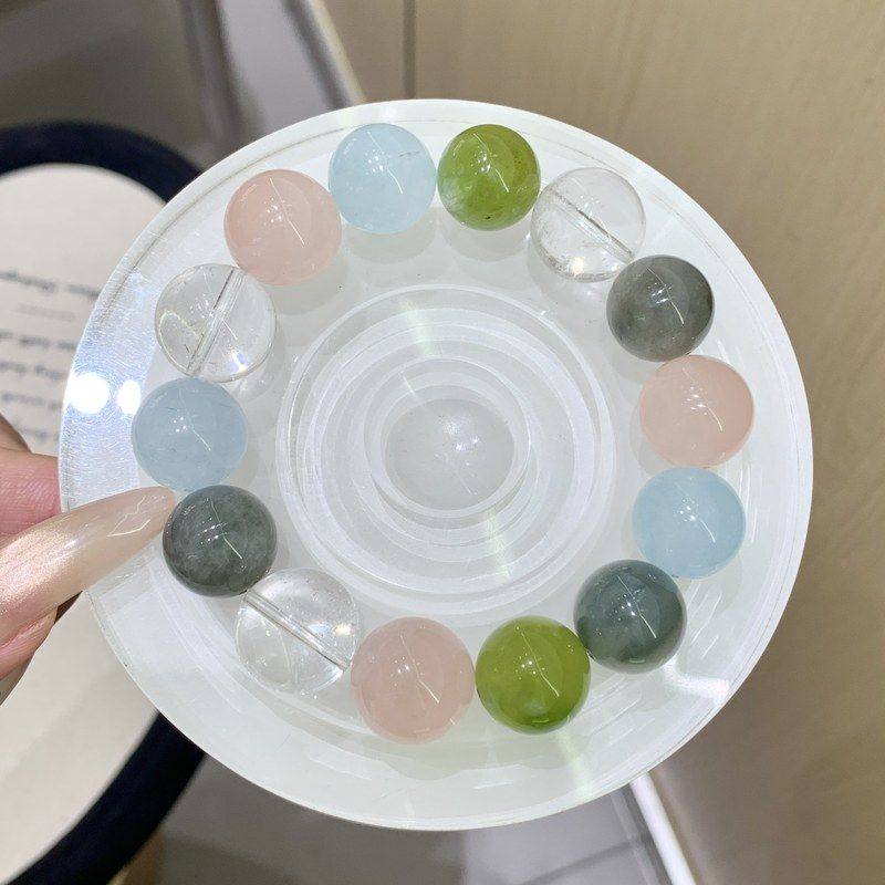 温柔粉色系大多宝天然粉水晶手串 大颗粒海蓝宝白水晶 女士手饰串,特色手工艺,其他,淘宝优惠券,粉丝福利购,淘宝优惠卷