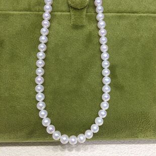 诸暨天然淡水珍珠项链5-6mm极光天女淡水AK几乎正圆S925纯银扣