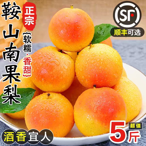 现摘东北鞍山南果梨酒香四溢
