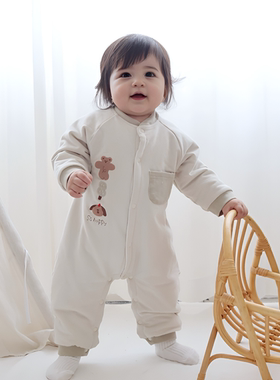 婴幼儿a类无骨连体衣新生儿衣服爬服春秋冬夹棉棉服外出服