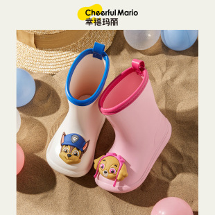 汪汪队儿童雨鞋雨季男童女童雨靴EVA轻便中筒雨鞋防滑学生水胶鞋