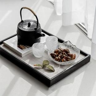 现代简约样板间茶室飘窗台面托盘组合摆件新中式 饰 茶几桌面茶壶装
