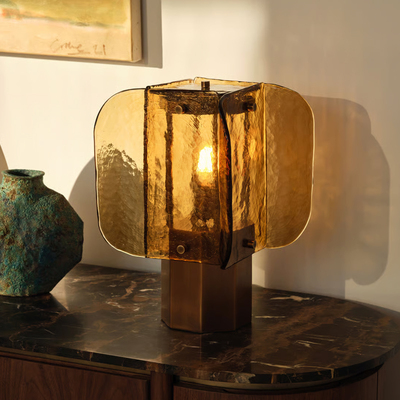 sohohome elias中古风玻璃卧室床头灯意式轻奢客厅书房琥珀色台灯