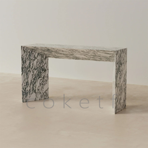 意大利Roma2025新款高级感天然大花白大理石别墅客厅入户玄关桌子