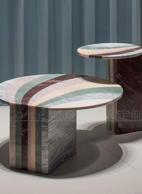 Agua–Marea意式轻奢高级感大理石玉石客厅组合茶几别墅设计师款
