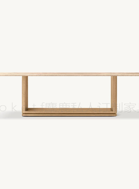 Ligné Emperador大理石开放式餐桌家用长方形设计师款实木长桌子