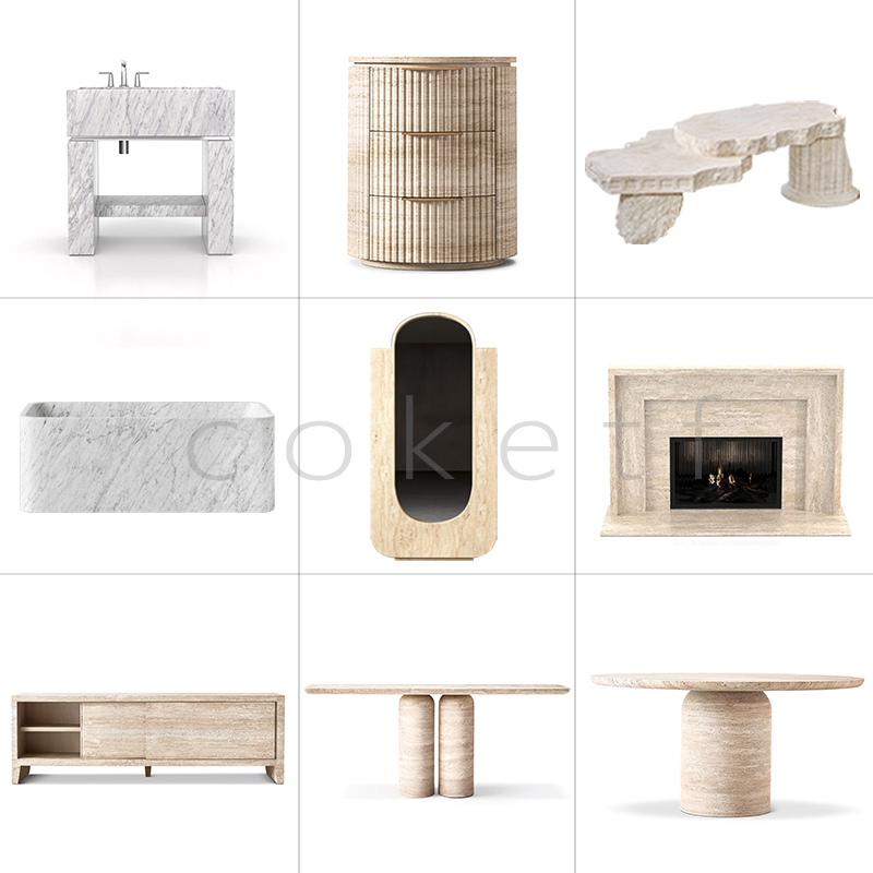 mirror外贸大理石家具落地全身镜茶几餐桌边几玄关桌浴缸工厂定制