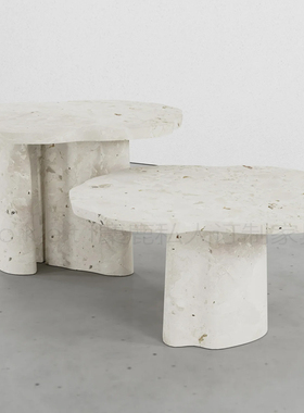 Bellagio意式极简轻奢高级感天然莫奈花园大理石边几客厅沙发茶几