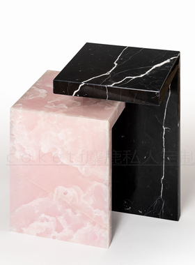 SIMPLICITÉ意式极简天然大理石玉石边几设计师款客厅沙发小边桌