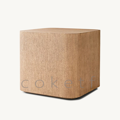 RH CORTA美式乡村设计师款正方形客厅沙发边几家用小户型实木边桌