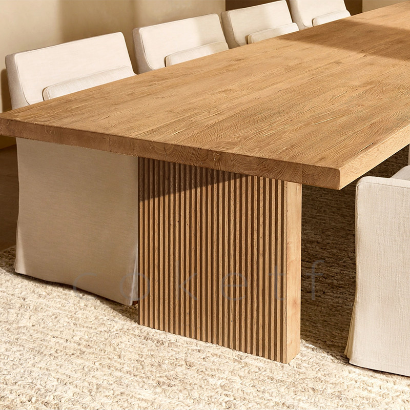 JULIEN RH美式乡村复古长方形实木餐桌设计师法式别墅高级感桌子