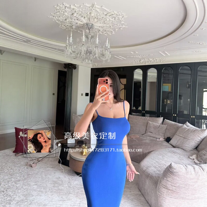 skims卡戴珊性感鱼尾包臀吊带裙图片