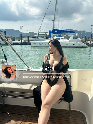 比基尼吊带镂空绑带露背连体泳衣