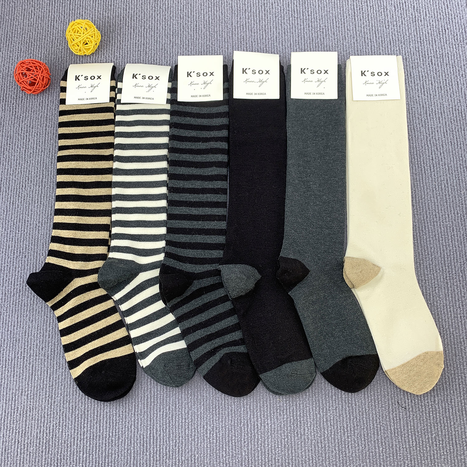 女袜纯色条纹新款秋冬JK
