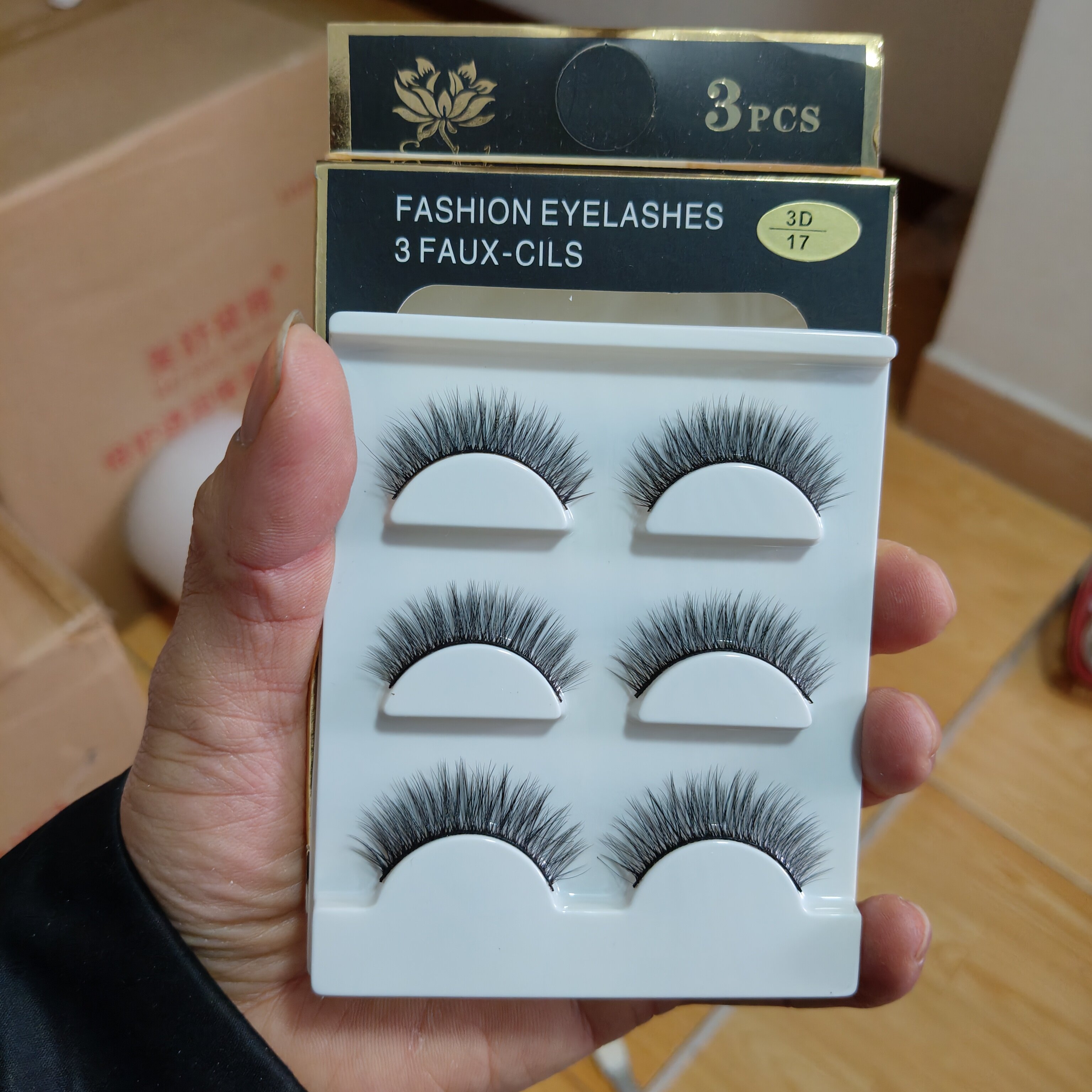 x17一盒3副网红日式3D假睫毛立体多层超自然裸妆浓密眼睫毛超逼真