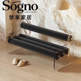 设计师网红透明亚克力换鞋 凳卧室床尾凳 凳长条凳家用门口穿鞋