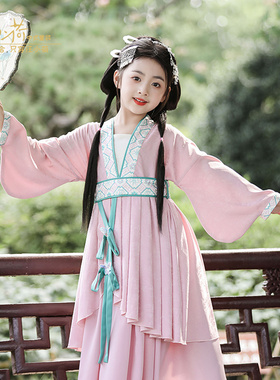 汪小荷汉服女童·雅宁秋新款战国袍汉服连衣裙古风新中式礼服改良