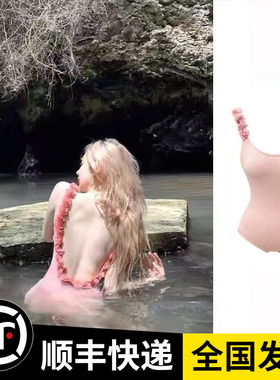 玫瑰的故事明星刘亦菲同款粉色连体吊带泳衣女款温泉度假沙滩泳装
