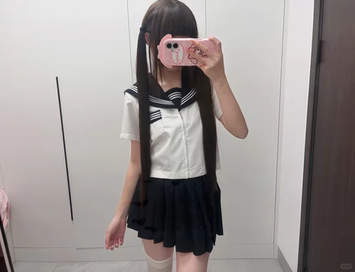 原创jk制服正统基础款白三本短袖水手服叠穿绀色短裙女夏季裙套装