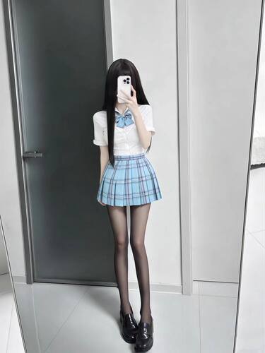 新款日系少女风收腰短袖衬衫叠穿璃海裙女夏季纯欲风辣妹显瘦套装