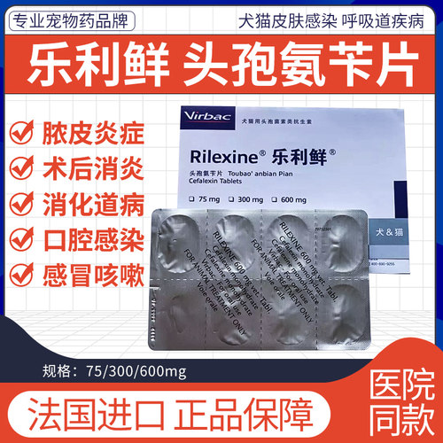 乐利鲜猫狗Rilexine头孢氨苄宠物